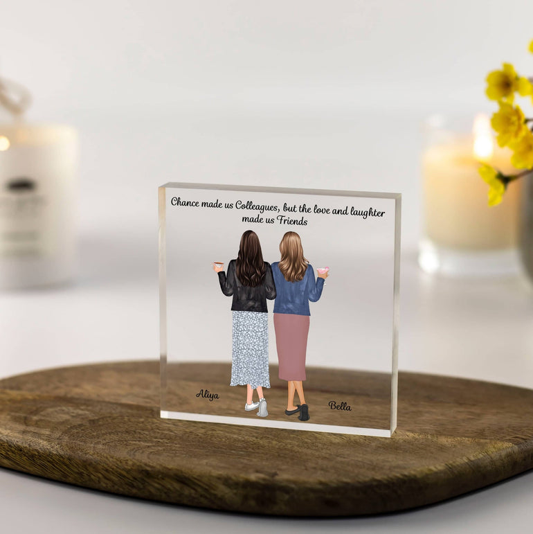 Coworker Gift, Colleague Gift, Work Bestie Gift, Christmas Gift, Leaving Gift, New Job Gift, Work,Birthday Gift Personalised Acrylic Block