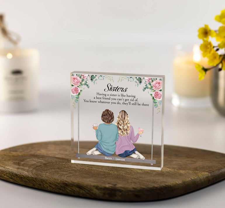 Sister Gift, Personalised Gift, Christmas Gifts, Gifts for Her, Custom Birthday Gift, Gifts for Sisters, 30th 40th 50th 60th Acrylic Block