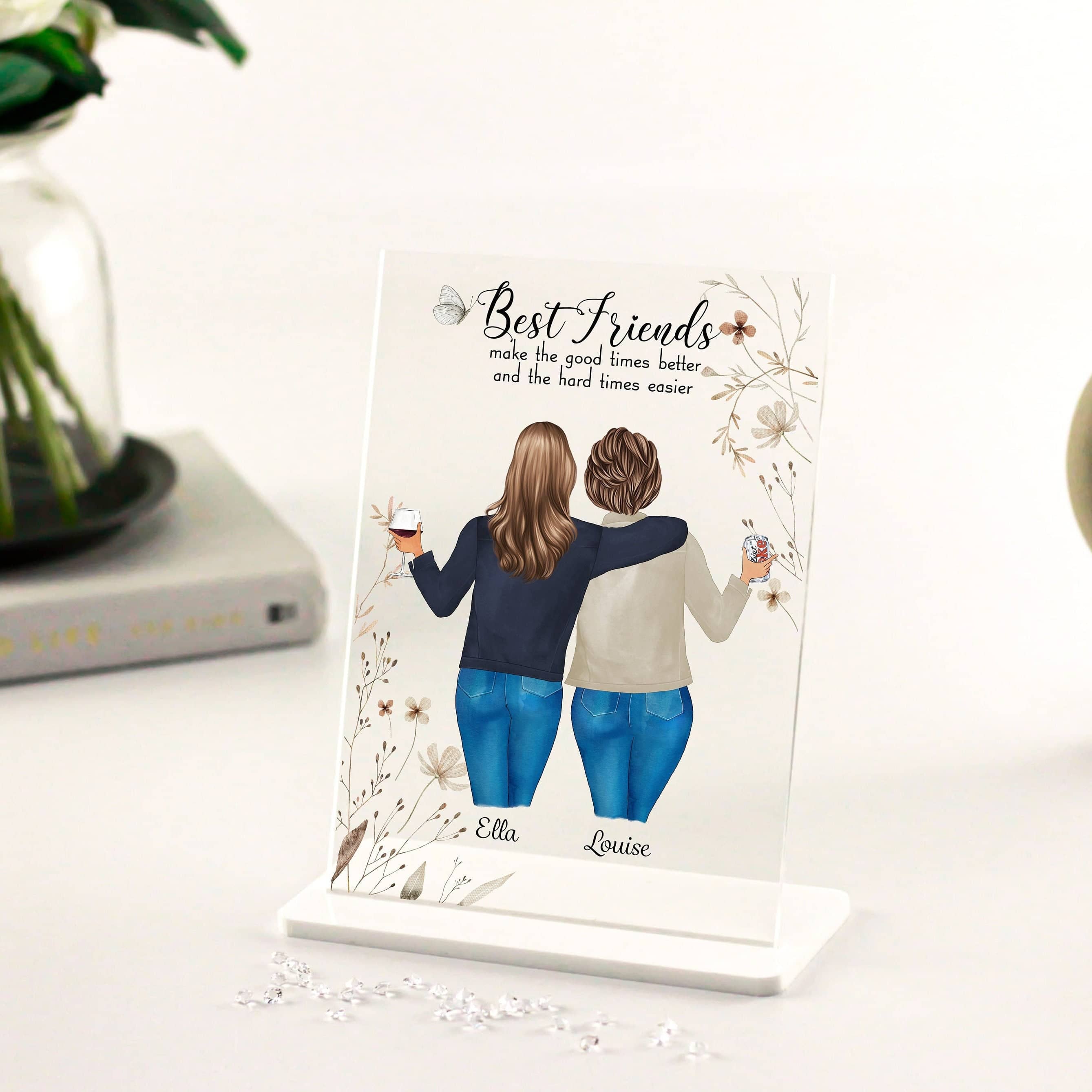 Best Friend Print, Personalised Gift for Her, Bestie Gifts, Birthday Gift for Friend, Christmas Gift, Friendship Gift, Acrylic Plaque