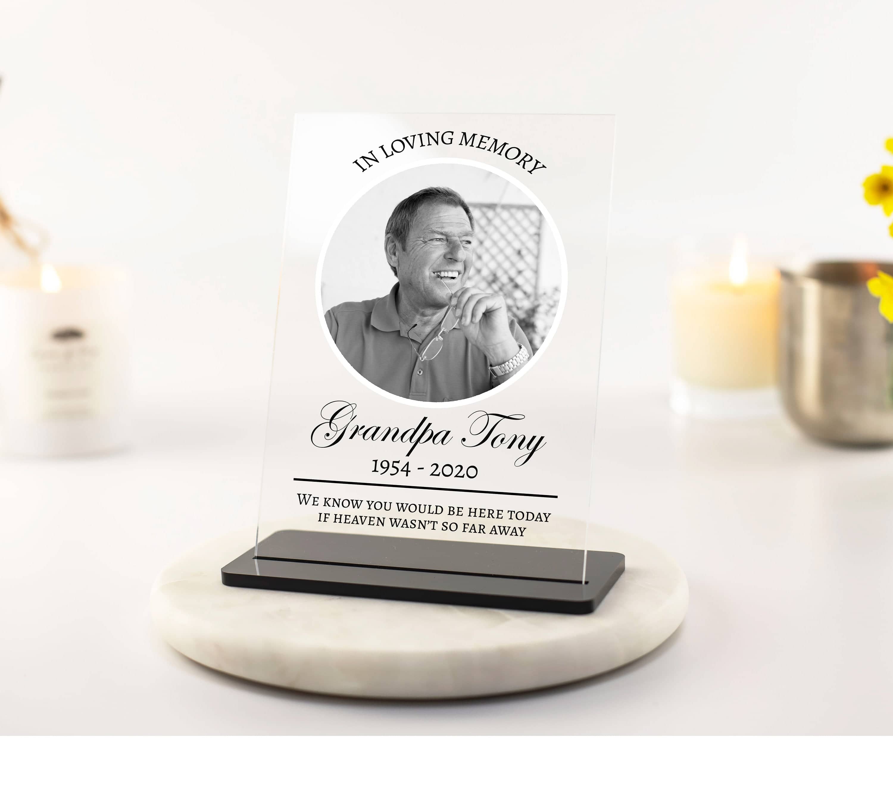 Memorial Plaque, In Loving Memory, Personalised Memorial Photo Plaque, Memorial Gift, Dad, Mum, Nan,Granddad, Sister, Brother Acrylic Plaque