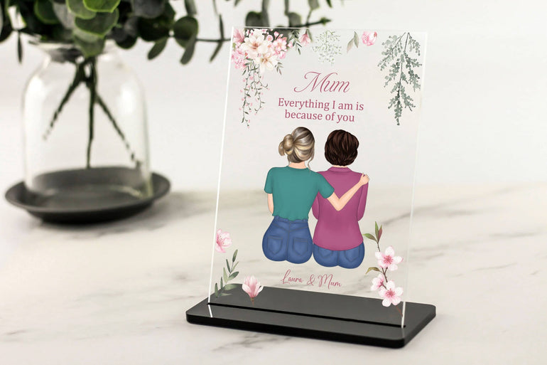 Mum Daughter Gift, Mothers Day Gift, Christmas Personalised Mum Gift, Mom Birthday, Mother and Daughter Print, from Daughter Acrylic Plaque