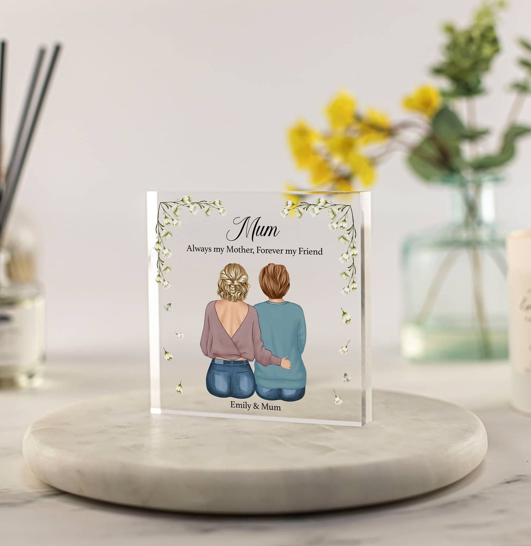 Personalised Mum Print Frame, Birthday Gift for Mum, Mothers Day Gifts, Christmas Gifts for Mum, Presents for Mom, Acrylic Block