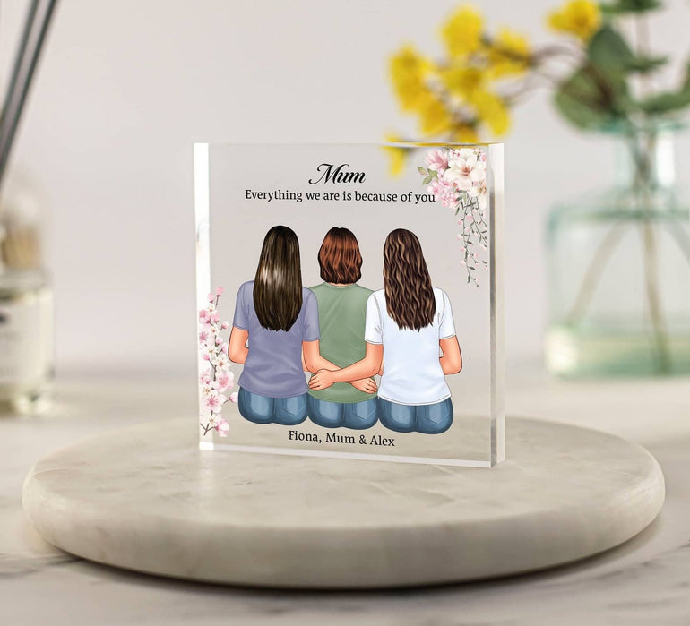 Personalised Mum Print Frame, Birthday Gift for Mum, Mothers Day Gifts, Christmas Gifts for Mum, Presents for Mom,Custom Print Acrylic Block