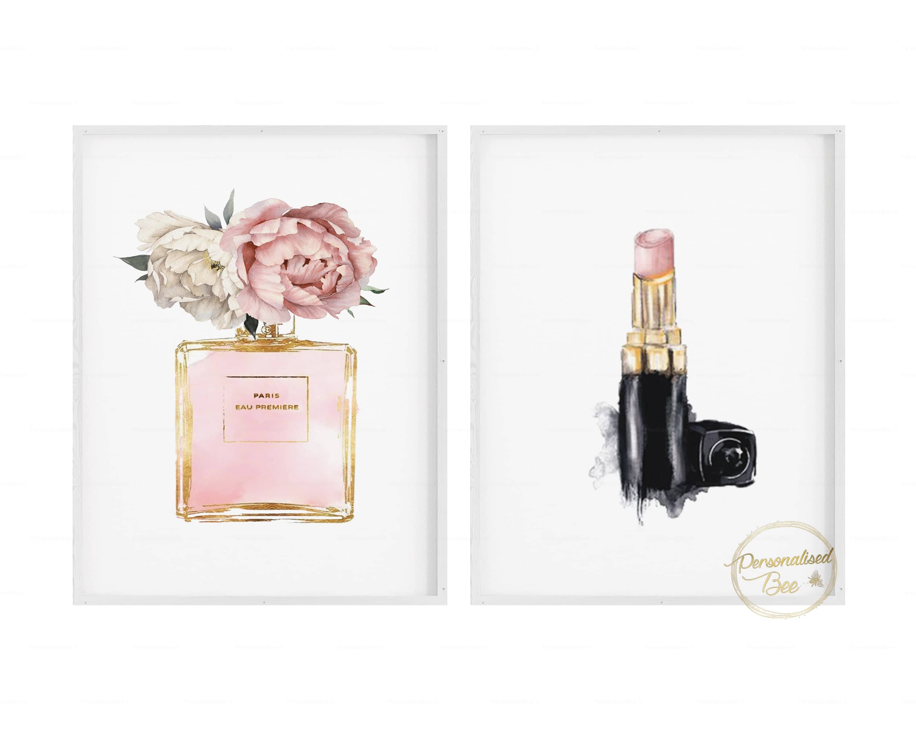 Blush Pink Floral Peony Perfume and Lipstick - Fashion Prints, Set of –  PersonalisedBee